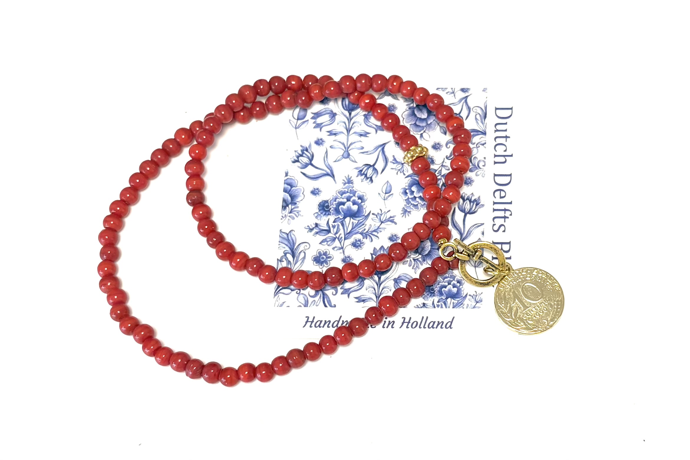 Ketting bamboo koraal met munt