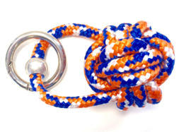 Sleutelhanger scheepsknoop paracord oranje/blauw/wit