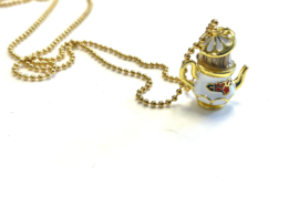 Ketting stainless steel goud theepotje muisje