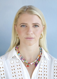 Ketting multicolor kristal/edelsteen/parels/bedels