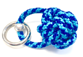 Sleutelhanger scheepsknoop paracord blauw/turquoise