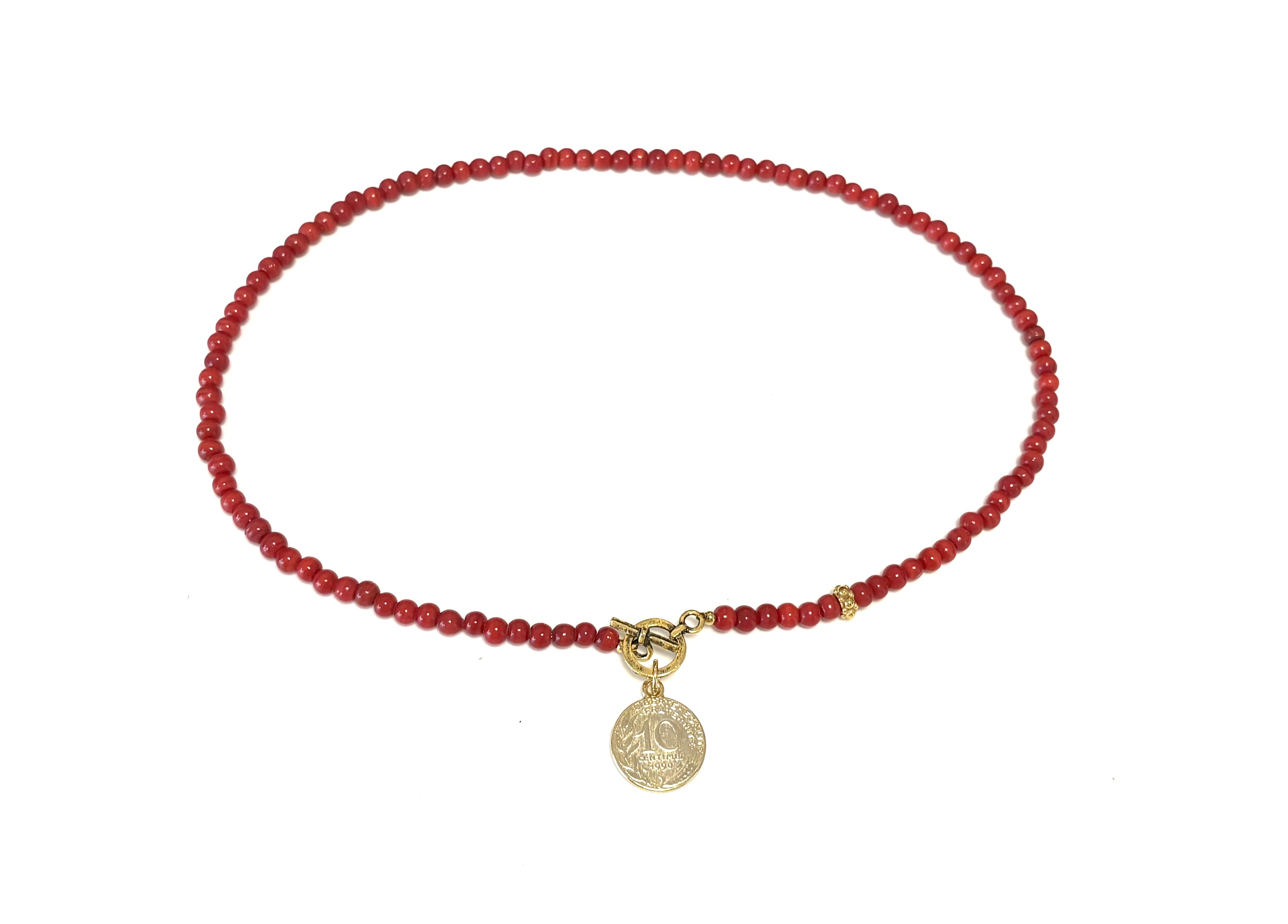 Ketting bamboo koraal met munt