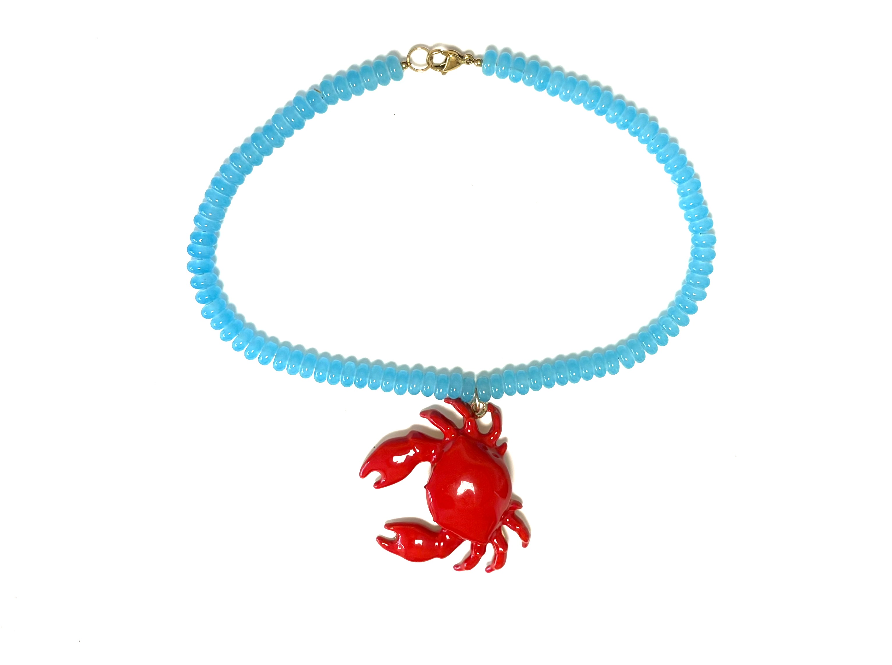 Ketting emaille krab