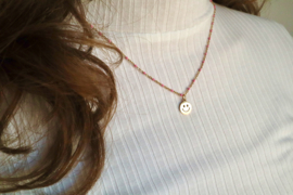 Ketting ballchain geel smiley