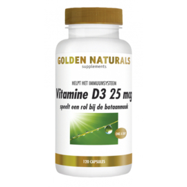 Golden Naturals Vitamine D3 25mcg  1000 I.E. (120 - 360 caps.)