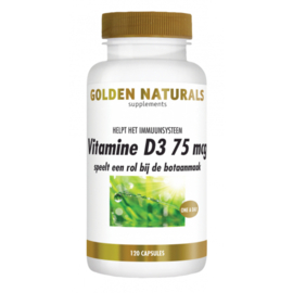 Golden Naturals Vitamine D3 75 mcg 3000 I.E. (120 - 360 softgel caps)