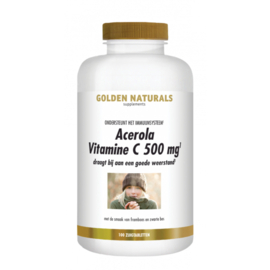 Golden Naturals Acerola vitamine C 500mg (100 zuigtabl.)