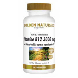Golden Naturals  Vitamine B12 3000 mcg (60 zuigtabl.)