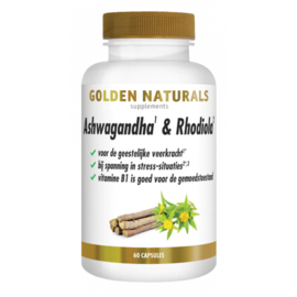 Golden Naturals Ashwagandha & Rhodiola Complex  (60  vega. caps.)