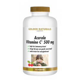 Golden Naturals Acerola vitamine C 500mg (100 zuigtabl.)