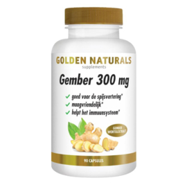 Golden Naturals Gember 300mg (90 vegan caps.)