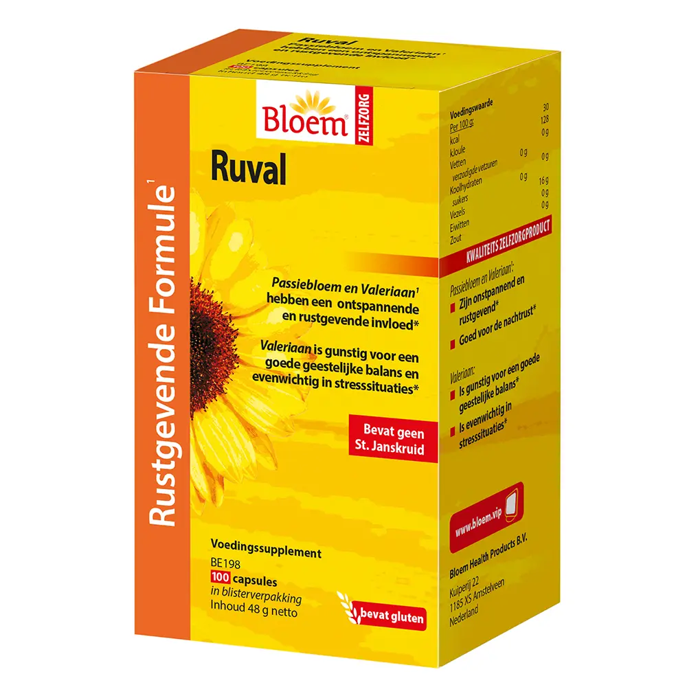 Bloem Natuurproducten Ruval zonder st janskruid (100 vega. caps.)