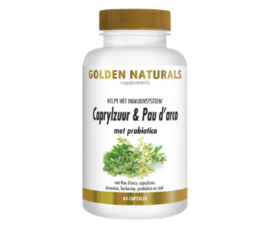 Golden Naturals Caprylzuur & Pau d'arco Formule met Probiotica (60 - 180 vega. caps)
