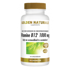 Golden Naturals Vitamine B12 1000mcg (100 - 240 vega. zuigtabl.)