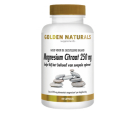 Golden Naturals Magnesium Citraat 250 mg (60 - 180 vega. caps)