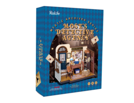 DIY Huisje Mose’s Detective Agency met LED verlichting, Robotime
