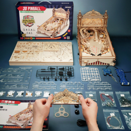 3D Modelbouwpakket Houten Puzzel Flipperkast - Pinball Machine, Robotime, EG01