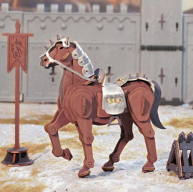 Houten Puzzel 3D Warrior Paard, Horse, Robotime 