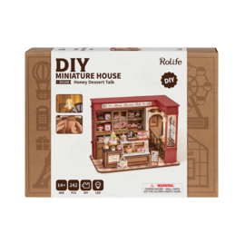 DIY Huisje Honey Dessert Talk met LED verlichting, Robotime, DG168