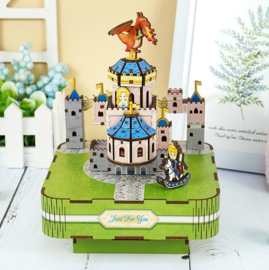 Muziekdoosje DIY 3D Houten Puzzel, Fairytable Castle, Tonecheer