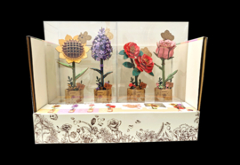 DIY Houten Bloem Pink Rose, Roze Roos, Robotime, TW041