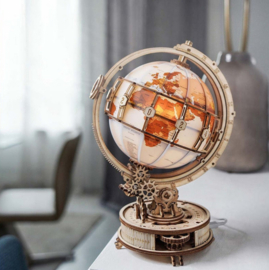 Houten Puzzel 3D Wereldbol incl. verlichting Robotime