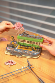 DIY 3D Houten Modelbouwpakket, Sakura Journey trein tram , Robotime, TGS02