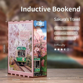 DIY Book Nook Boekensteun Sakura’s Travel Bookend, ToneCheer