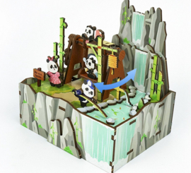 Muziekdoosje DIY 3D Houten Puzzel, Panda’s Home, Tonecheer