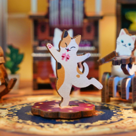 Muziekdoosje DIY 3D Houten Puzzel, Cat’s Family, Tonecheer