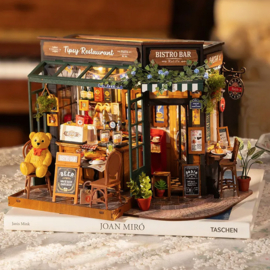 DIY Huisje Tipsy Restaurant met LED verlichting, Robotime, DG167