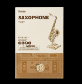 3D Houten Puzzel Muziekinstrument Saxophone, Robotime 