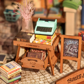 DIY Huisje Corner Bookstore met LED verlichting, Robotime, DG164