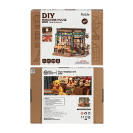 DIY Huisje Tipsy Restaurant met LED verlichting, Robotime, DG167