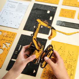 Houten Puzzel 3D Excavator, Robotime