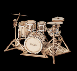 3D Houten Puzzel Muziekinstrument Drumstel, Robotime 