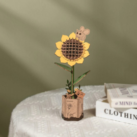 DIY Houten Bloem Sun Flower, Zonnebloem, Robotime, TW011