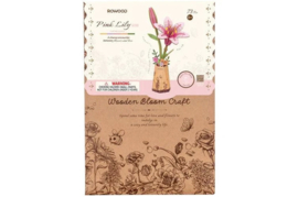 DIY Houten Bloem Pink Lily, Roze Lelie, Robotime, TW071