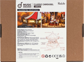Muziekdoos Hout DIY Classic Carousel, Robotime, AMC01