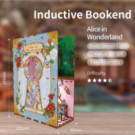DIY Book Nook Boekensteun Alice in Wonderland, ToneCheer