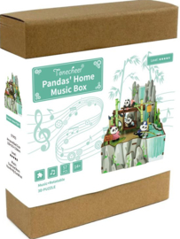 Muziekdoosje DIY 3D Houten Puzzel, Panda’s Home, Tonecheer