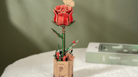 DIY Houten Bloem Red Rose, Rode Roos, Robotime, TW042