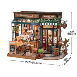 DIY Huisje Tipsy Restaurant met LED verlichting, Robotime, DG167