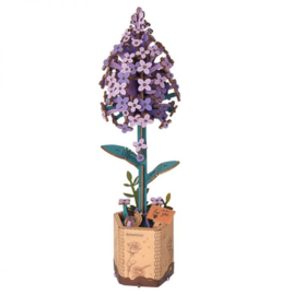 DIY Houten Bloem Lilac, Lila Sering, Robotime, TW021