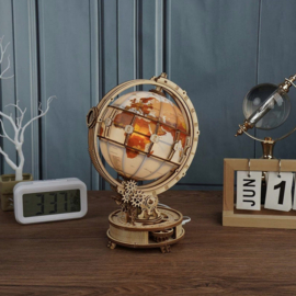 Houten Puzzel 3D Wereldbol incl. verlichting Robotime