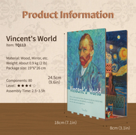 DIY Book Nook Boekensteun Vincent’s World Van Gogh , ToneCheer