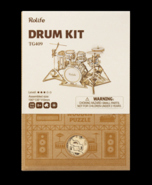 3D Houten Puzzel Muziekinstrument Drumstel, Robotime 