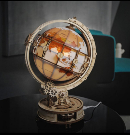 Houten Puzzel 3D Wereldbol incl. verlichting Robotime