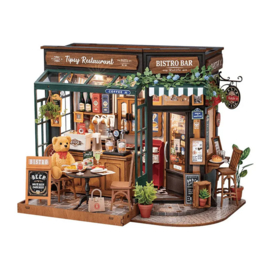 DIY Huisje Tipsy Restaurant met LED verlichting, Robotime, DG167
