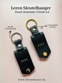 2.0 Gepersonaliseerde sleutelhanger met foto  - Zwart Structuur